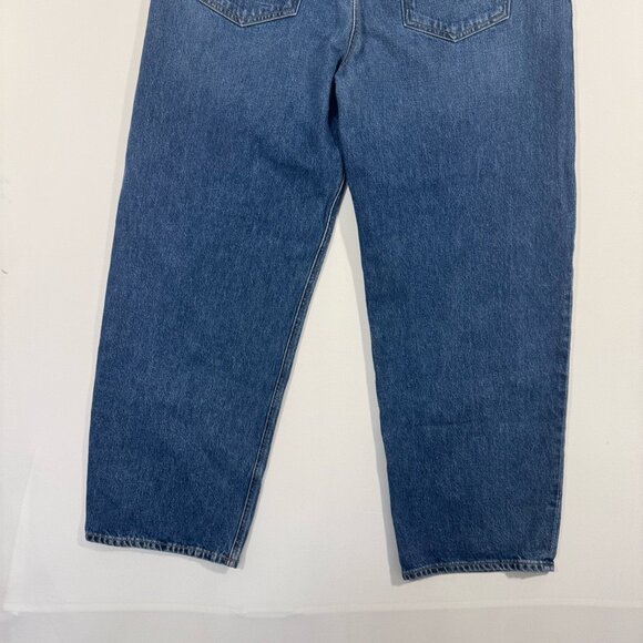 AGOLDE Cut-Out Baggy Straight-Leg Jeans Women’s Size 33 Blue Denim High Waist - Picture 7 of 15